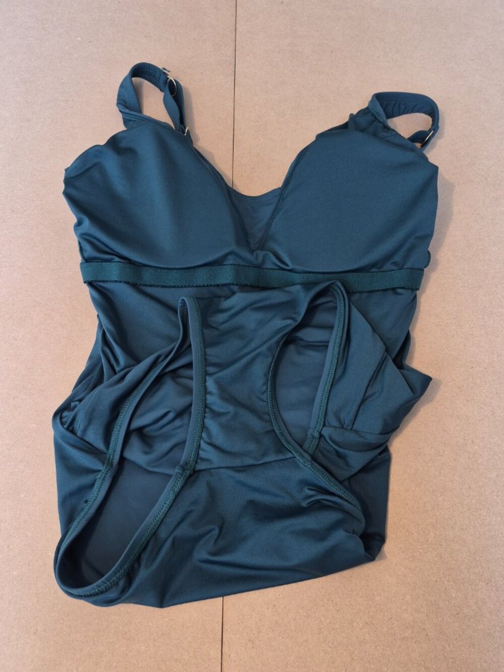 Lands’ End Swimsuit Women M One Piece Padded Ruched V Neck - Picture 6 of 6